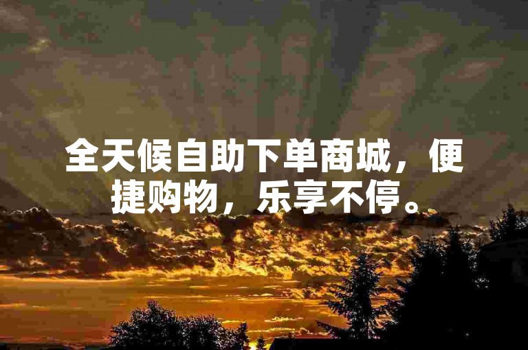 全天候自助下单商城，便捷购物，乐享不停。