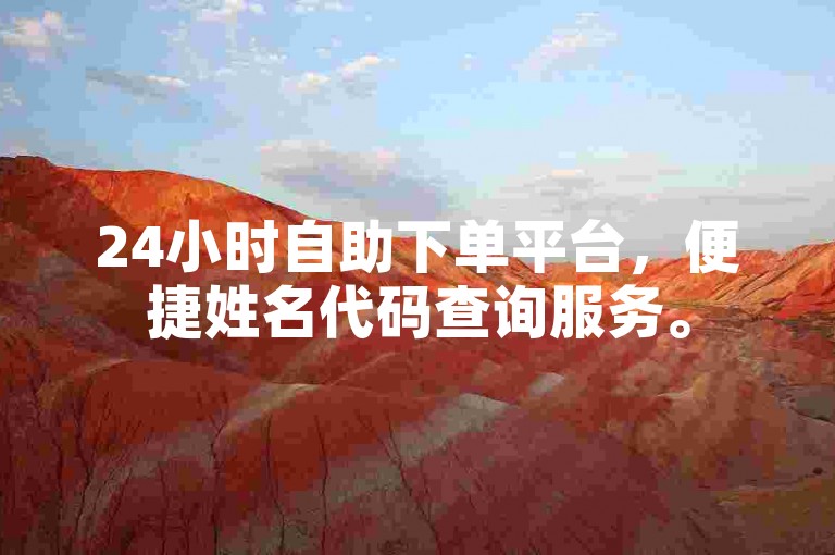 24小时自助下单平台，便捷姓名代码查询服务。