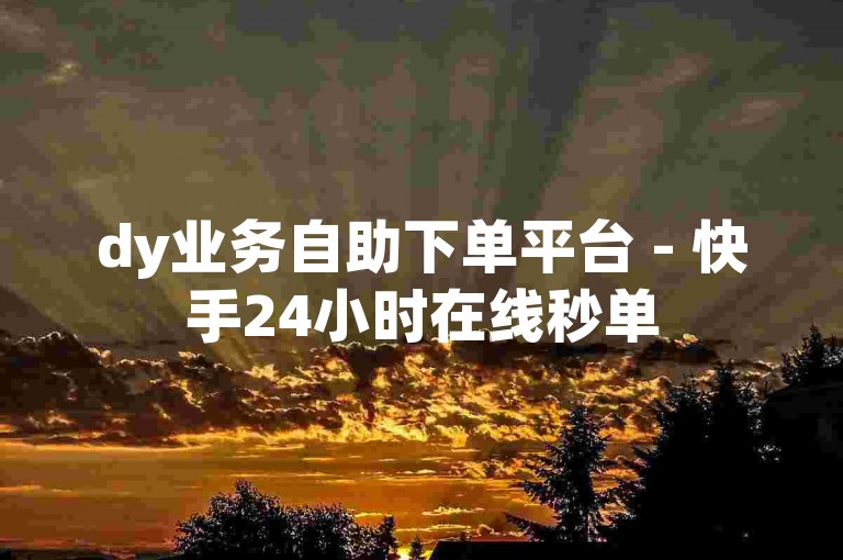 dy业务自助下单平台 - 快手24小时在线秒单