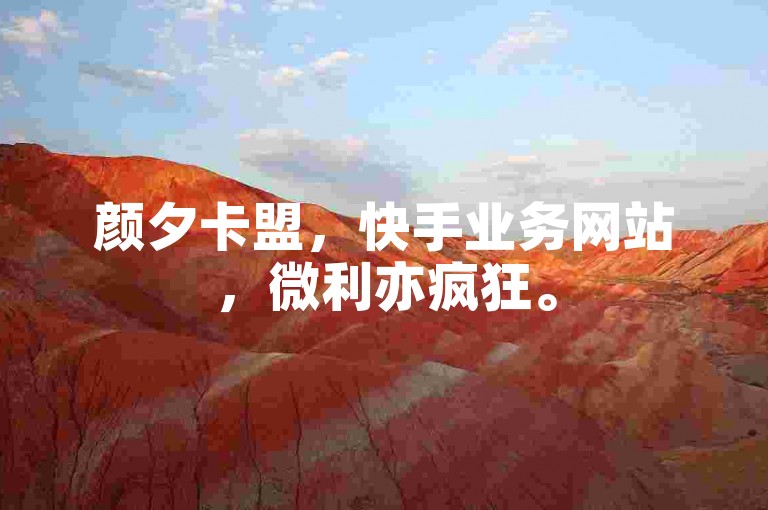颜夕卡盟，快手业务网站，微利亦疯狂。