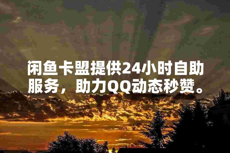 闲鱼卡盟提供24小时自助服务，助力QQ动态秒赞。