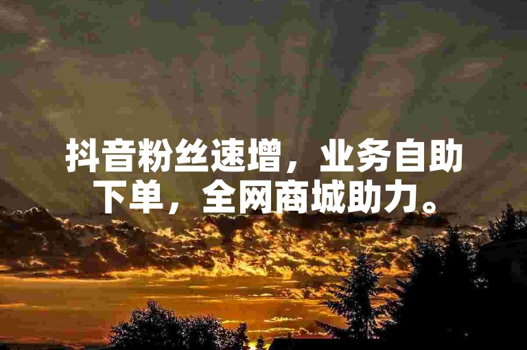 抖音粉丝速增，业务自助下单，全网商城助力。