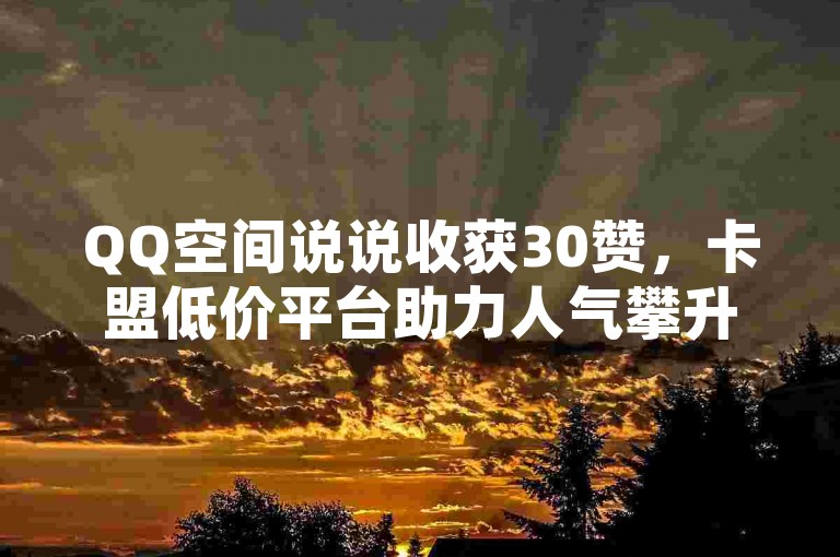 QQ空间说说收获30赞，卡盟低价平台助力人气攀升。