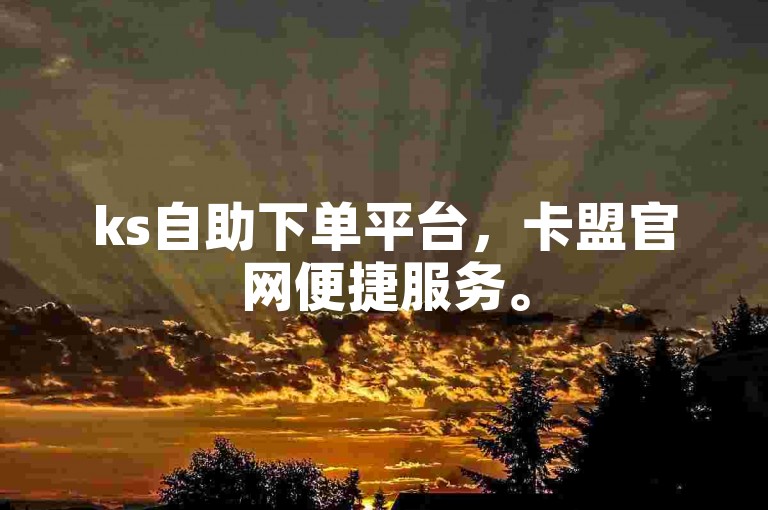 ks自助下单平台，卡盟官网便捷服务。