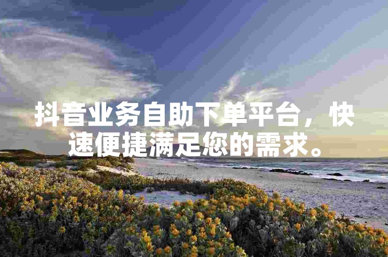 抖音业务自助下单平台，快速便捷满足您的需求。