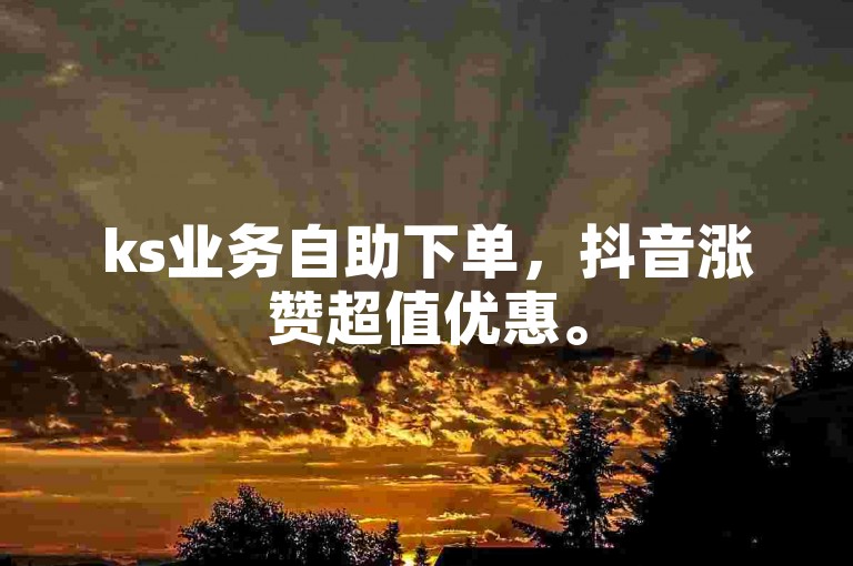 ks业务自助下单，抖音涨赞超值优惠。