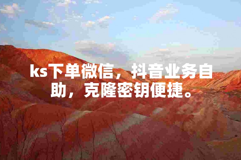 ks下单微信，抖音业务自助，克隆密钥便捷。