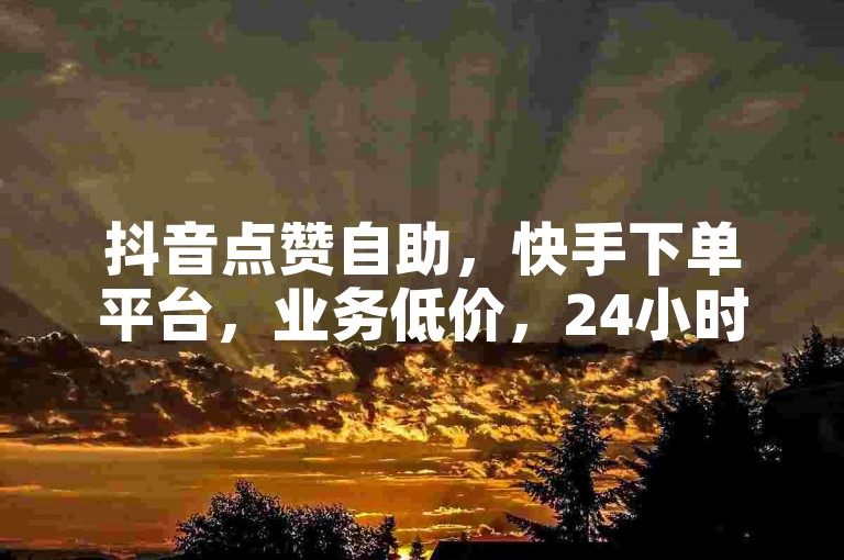 抖音点赞自助，快手下单平台，业务低价，24小时服务。