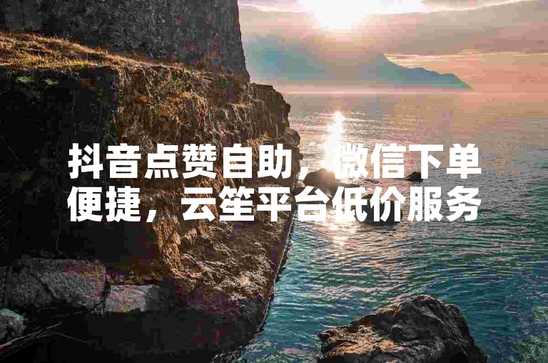 抖音点赞自助，微信下单便捷，云笙平台低价服务。