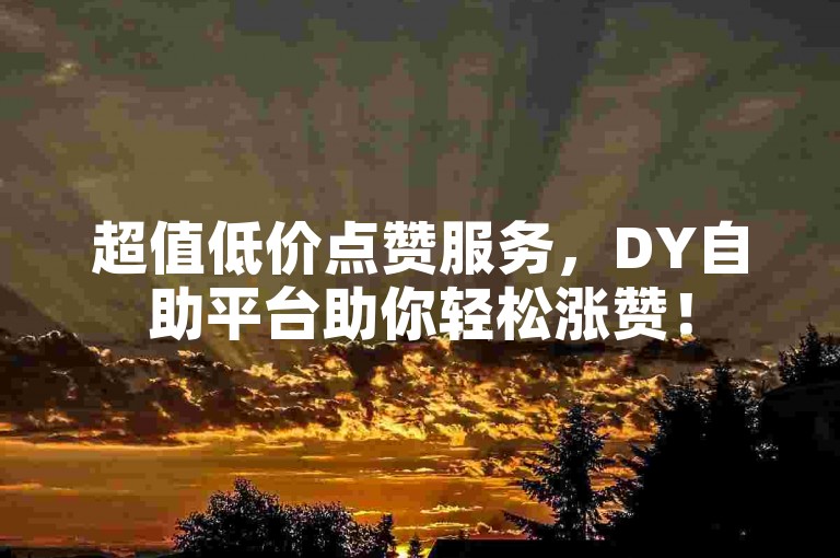 超值低价点赞服务，DY自助平台助你轻松涨赞！