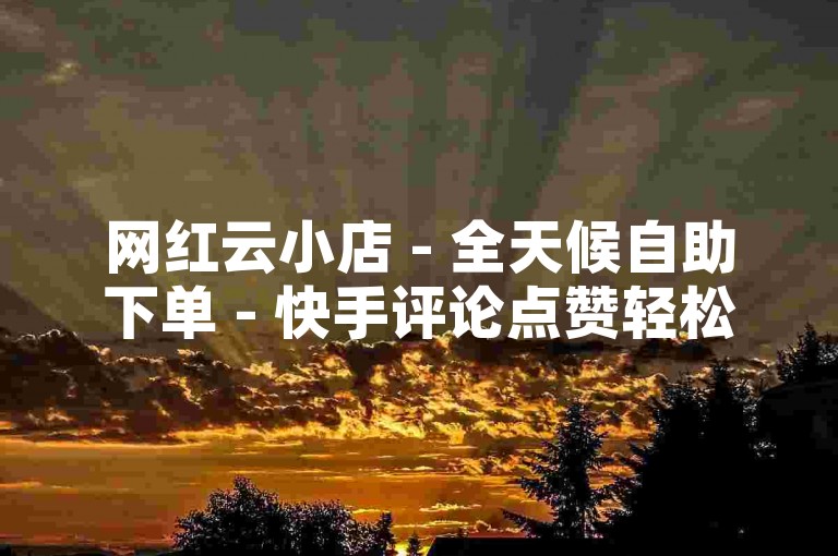 网红云小店 - 全天候自助下单 - 快手评论点赞轻松购。