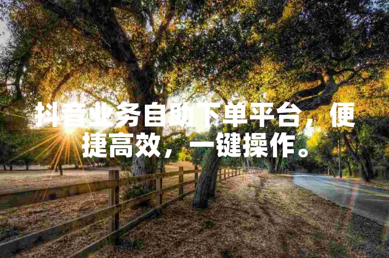 抖音业务自助下单平台，便捷高效，一键操作。