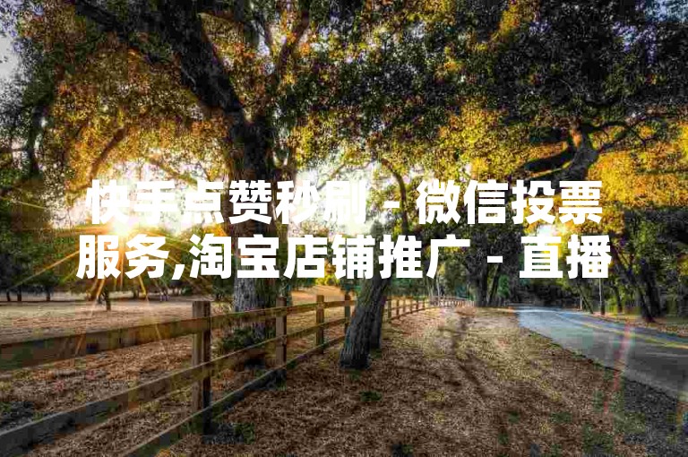 快手点赞秒刷 - 微信投票服务,淘宝店铺推广 - 直播人气自助下单