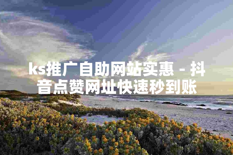 ks推广自助网站实惠 - 抖音点赞网址快速秒到账