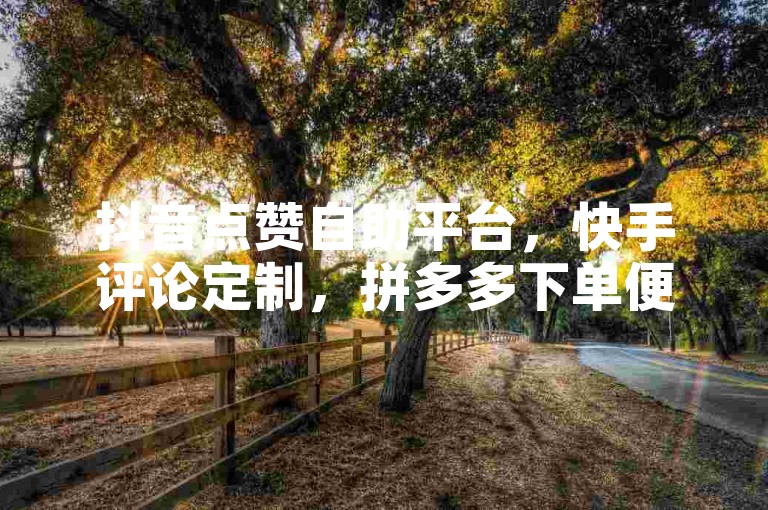 抖音点赞自助平台，快手评论定制，拼多多下单便捷通道。