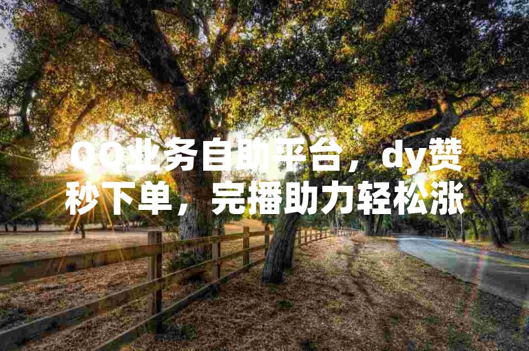 QQ业务自助平台，dy赞秒下单，完播助力轻松涨。