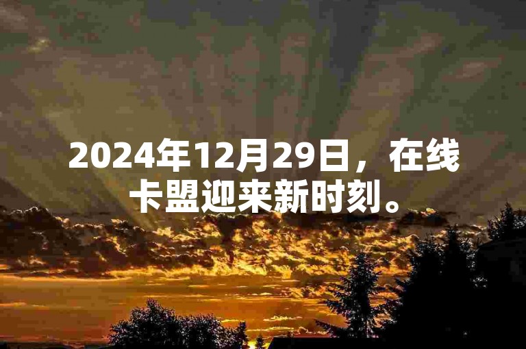 2024年12月29日，在线卡盟迎来新时刻。
