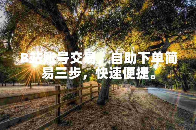 B站账号交易，自助下单简易三步，快速便捷。