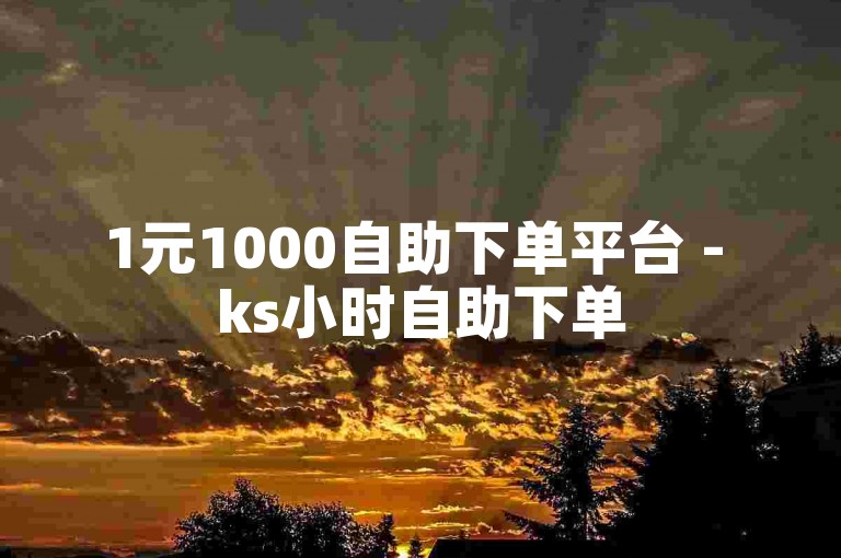 1元1000自助下单平台 - ks小时自助下单