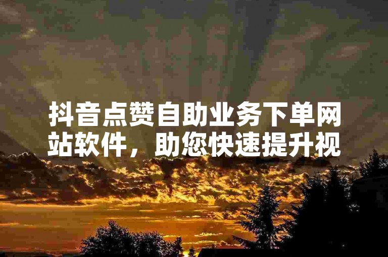 抖音点赞自助业务下单网站软件，助您快速提升视频热度。