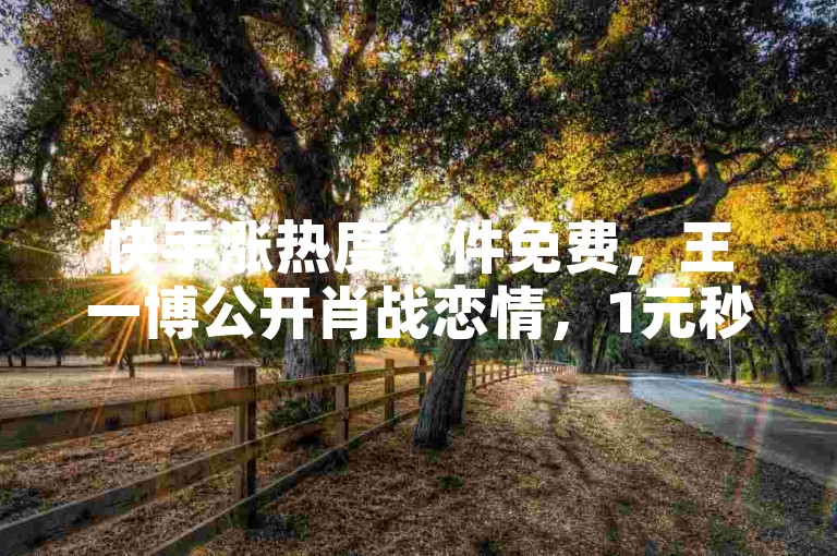 快手涨热度软件免费，王一博公开肖战恋情，1元秒刷千粉。