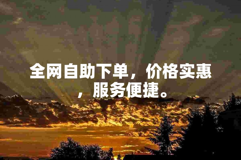 全网自助下单，价格实惠，服务便捷。