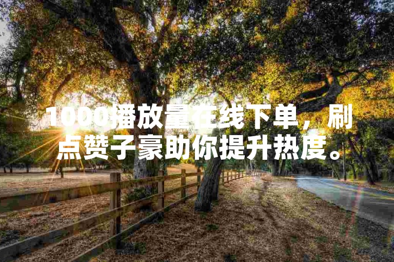 1000播放量在线下单，刷点赞子豪助你提升热度。