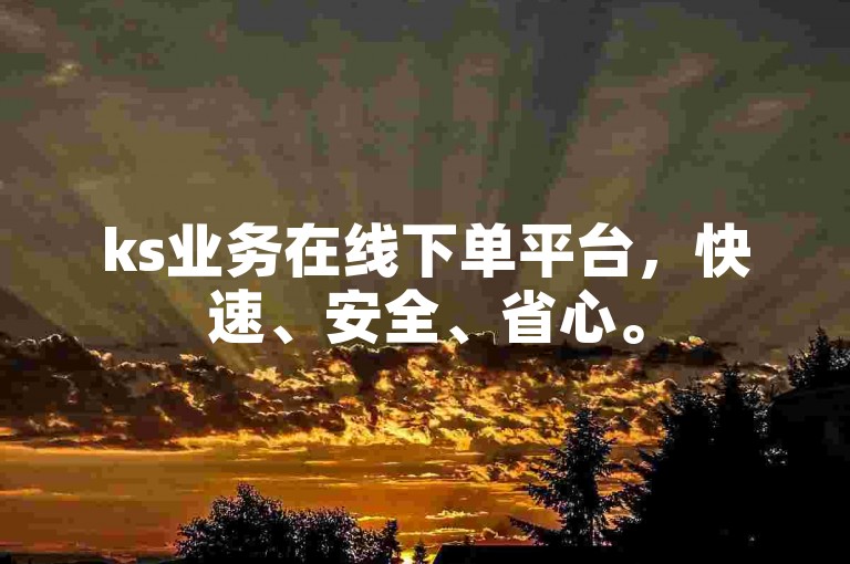 ks业务在线下单平台，快速、安全、省心。