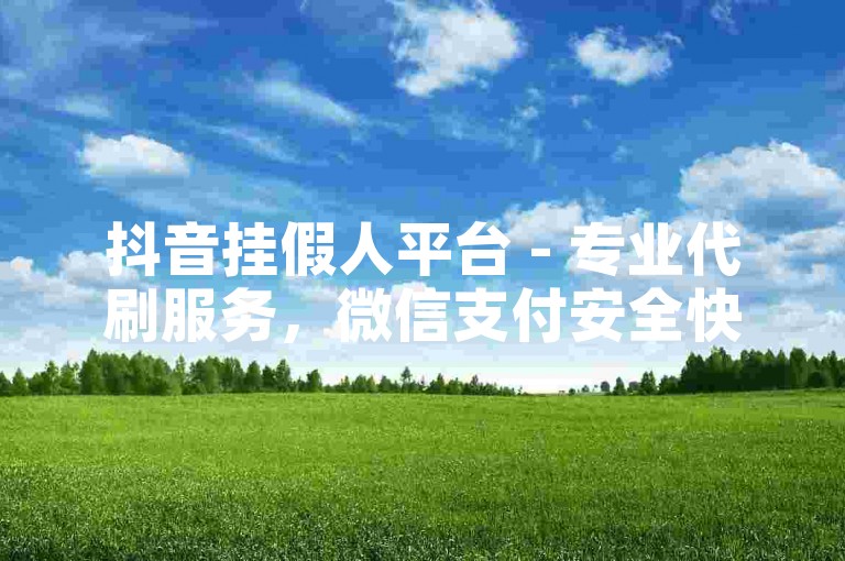 抖音挂假人平台 - 专业代刷服务，微信支付安全快捷。