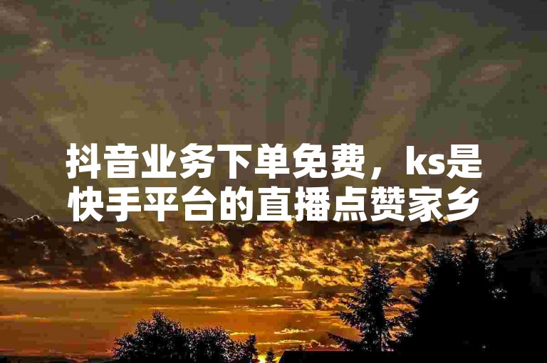 抖音业务下单免费，ks是快手平台的直播点赞家乡。