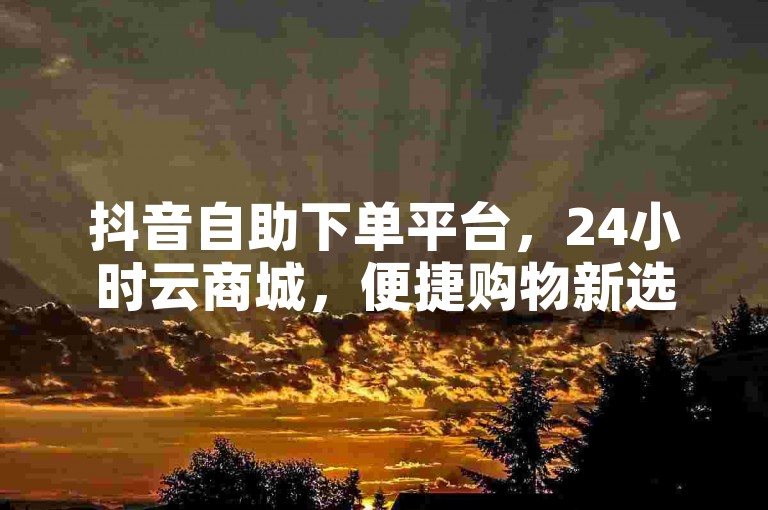 抖音自助下单平台，24小时云商城，便捷购物新选择。