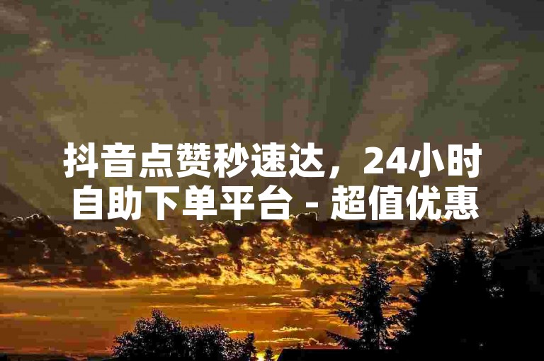 抖音点赞秒速达，24小时自助下单平台 - 超值优惠等你来！