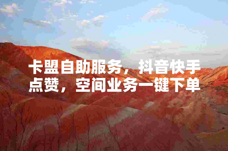 卡盟自助服务，抖音快手点赞，空间业务一键下单。