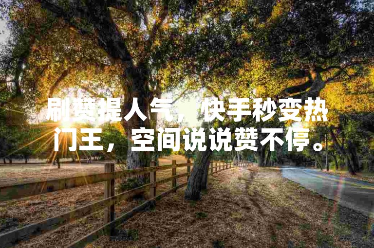 刷赞提人气，快手秒变热门王，空间说说赞不停。