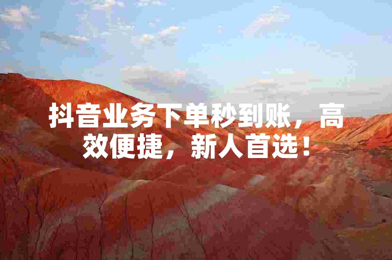 抖音业务下单秒到账，高效便捷，新人首选！
