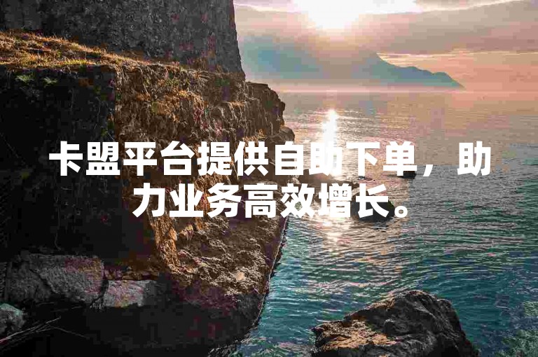 卡盟平台提供自助下单，助力业务高效增长。