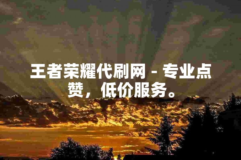 王者荣耀代刷网 - 专业点赞，低价服务。