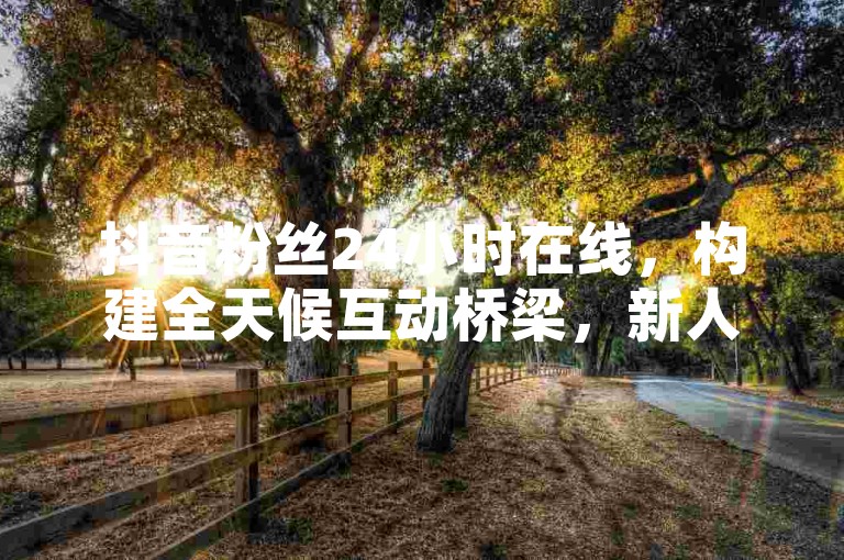 抖音粉丝24小时在线，构建全天候互动桥梁，新人成长加速器！