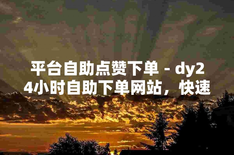 平台自助点赞下单 - dy24小时自助下单网站，快速提升人气。
