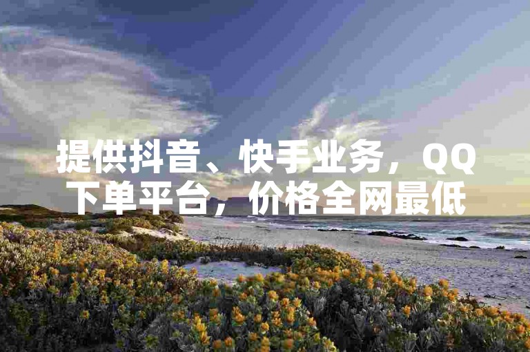 提供抖音、快手业务，QQ下单平台，价格全网最低。