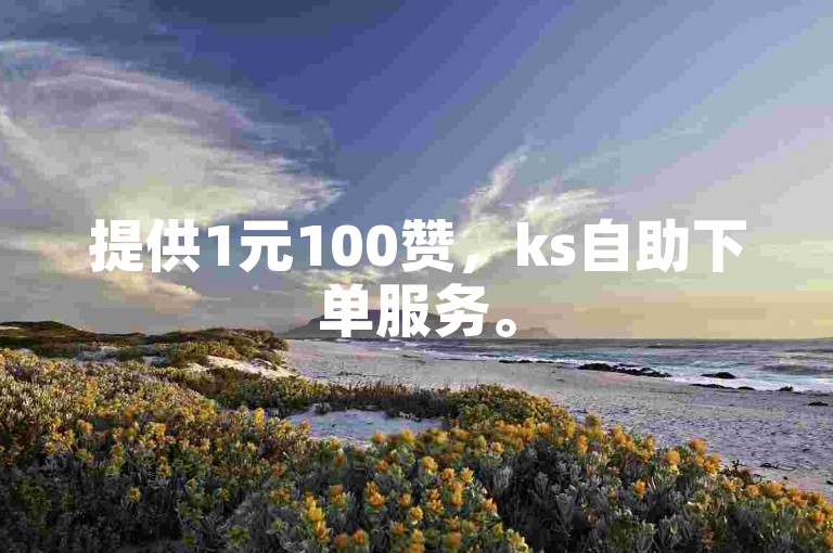 提供1元100赞，ks自助下单服务。