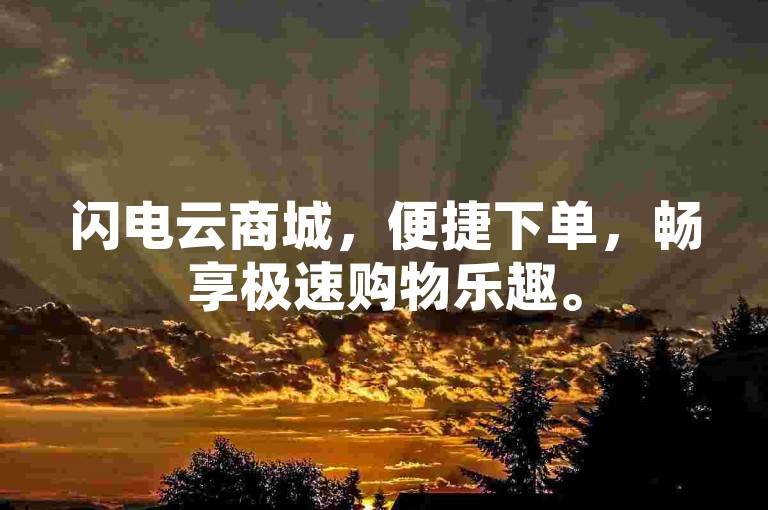 闪电云商城，便捷下单，畅享极速购物乐趣。