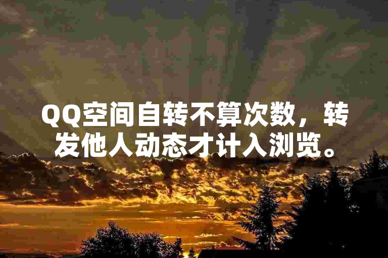 QQ空间自转不算次数，转发他人动态才计入浏览。