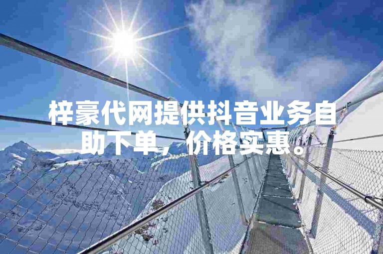 梓豪代网提供抖音业务自助下单，价格实惠。