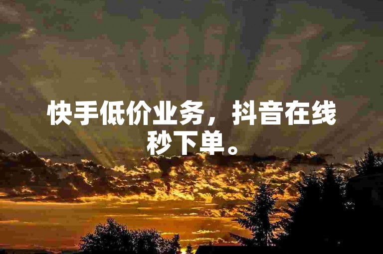 快手低价业务，抖音在线秒下单。