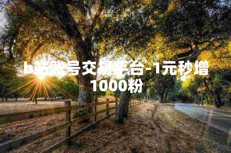 b站账号交易平台-1元秒增1000粉