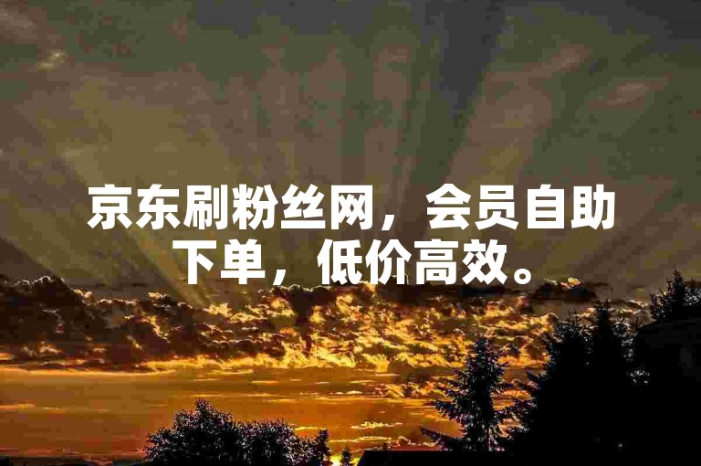 京东刷粉丝网，会员自助下单，低价高效。