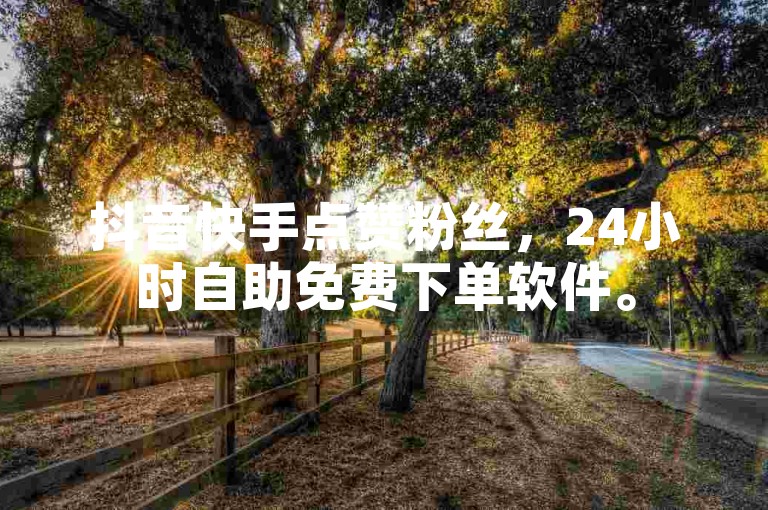 抖音快手点赞粉丝，24小时自助免费下单软件。
