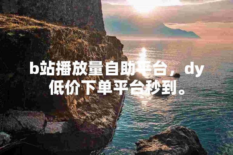 b站播放量自助平台，dy低价下单平台秒到。