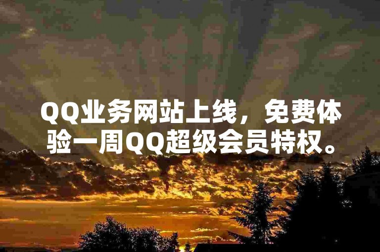 QQ业务网站上线，免费体验一周QQ超级会员特权。